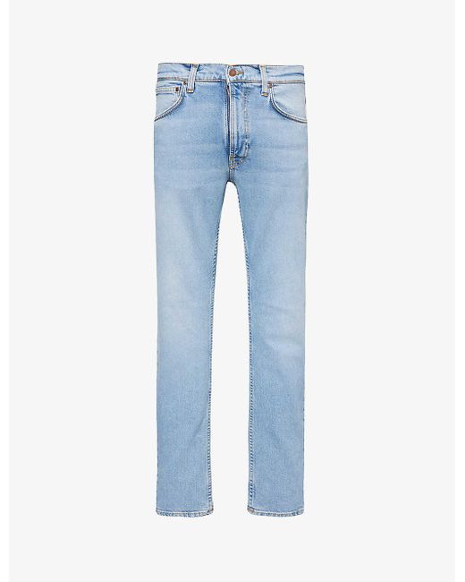 Nudie Jeans Blue Lean Dean Slim-leg Mid-rise Stretch-denim Jeans for men