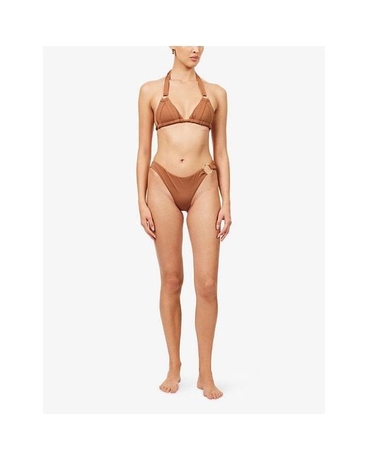 Cheap Monday White Bari Ring-Hardware Bikini Bottoms