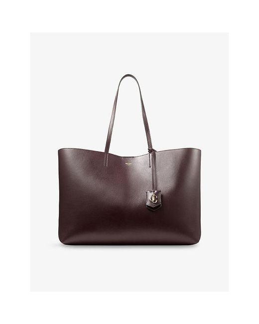Jimmy Choo Brown Nine2Five East-West Leather Tote Bag