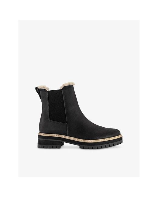 TOMS Black Bennet Lined Suede Ankle Boots