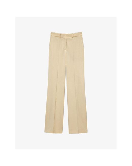 Joseph Natural Morissey Pressed-creased Straight-leg Mid-rise Stretch Wool Trousers