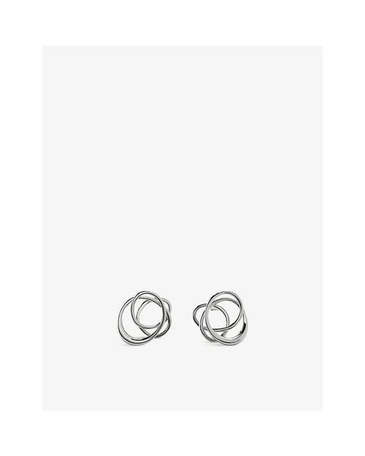 Monica Vinader White Nura Wrap Sterling- Stud Earrings