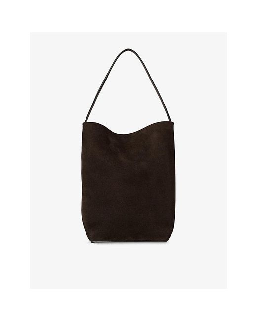 The Row Black Park Edge Medium Suede Tote Bag