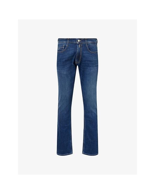 Replay Blue Rocco Comfort-Fit Stretch Denim Jeans for men