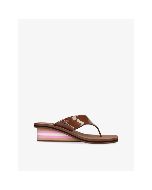 Chloé Brown Swimming Cool Thong Leather Sandals