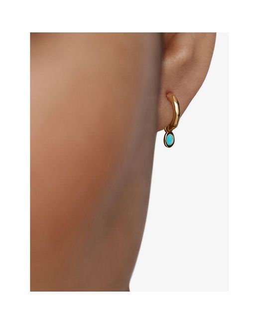 Monica Vinader Metallic December Birthstone 18Ct- Vermeil And Huggie Earrings