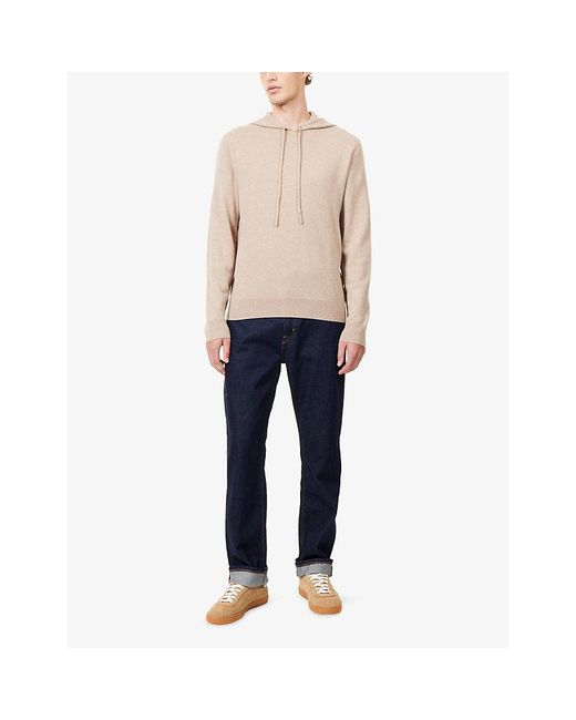 7 For All Mankind Natural Regular-Fit Knitted Cashmere Hoody for men