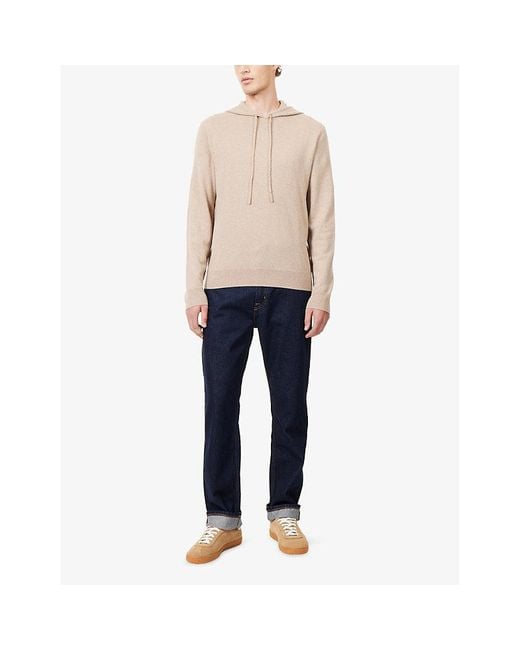 7 For All Mankind Natural Regular-Fit Knitted Cashmere Hoody for men