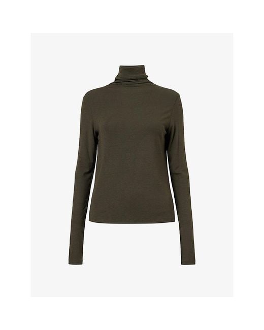 Vince Green Essential Turtle-Neck Modal-Jersey Top