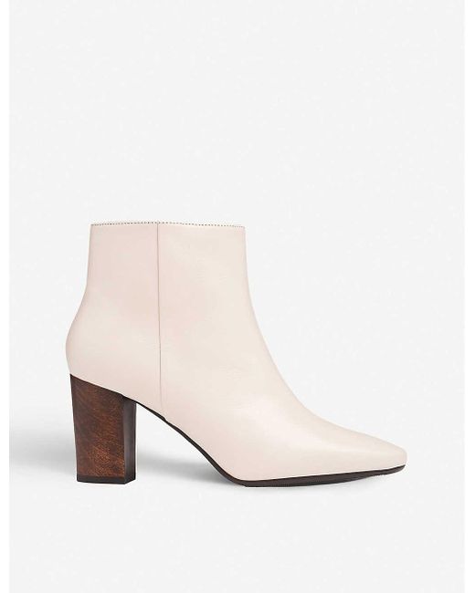 L.K.Bennett White Sira Leather Ankle Boots