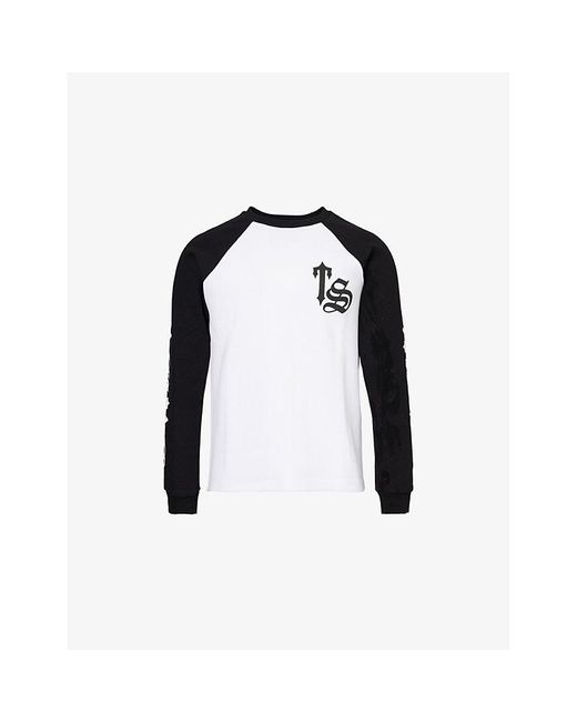 Trapstar Black Waffle-Texture Stretch-Cotton T-Shirt for men