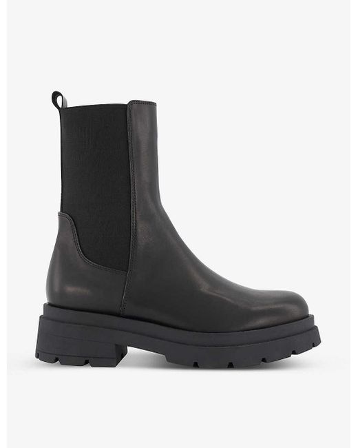 Dune Black Palmero Chunky-sole Leather Chelsea Boots