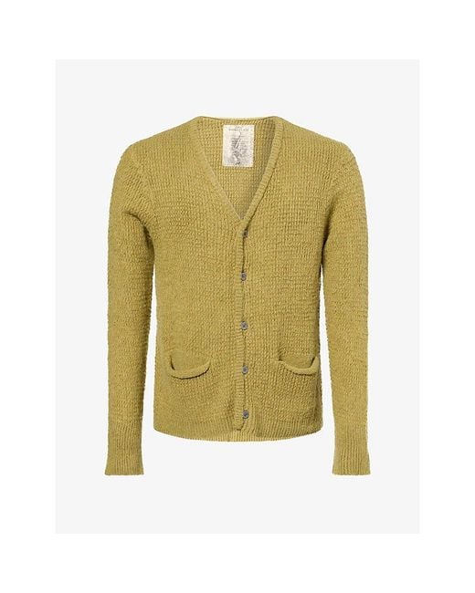Basket Case Green Wretch V-Neck Knitted Cardigan for men