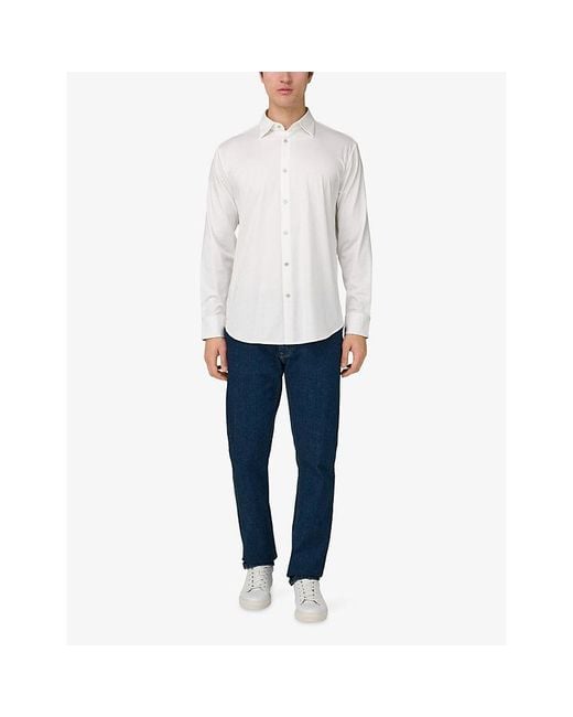 Boggi White Regular-Fit Cotton-Silk Shirt for men