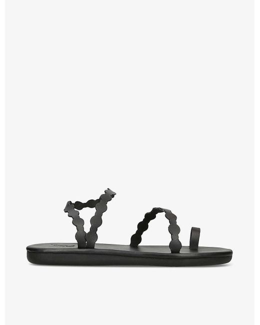 Ancient Greek Sandals Black Cronos Strappy Leather Sandals