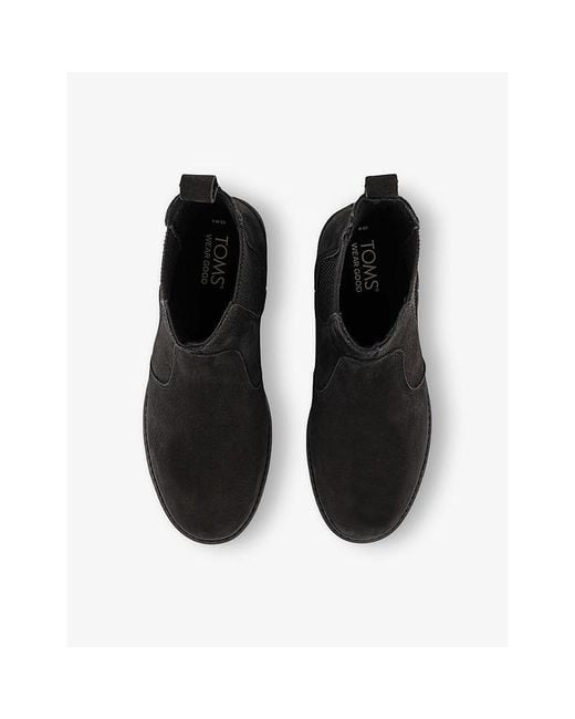 TOMS Black Griffin Leather Chelsea Boots for men