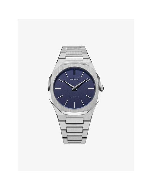 D1 Milano Blue Ocean Ultra Thin Bracelet 38Mm Stainless Steel Quartz Watch for men