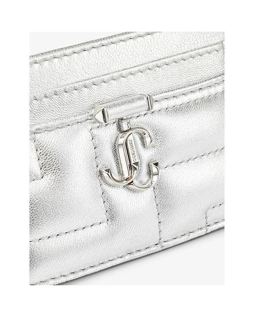 Jimmy Choo Umika Quilted-leather Card Holder in White | Lyst