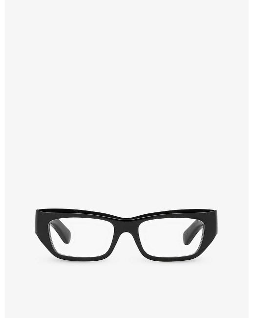 Gucci White gg1297o Rectangle-frame Acetate Eyeglasses