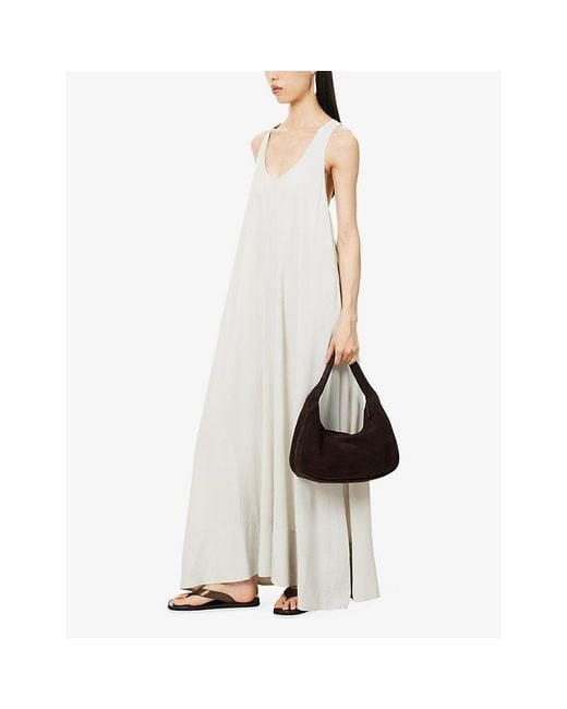 St. Agni White Scoop-Neck Relaxed-Fit Jersey Maxi Dress