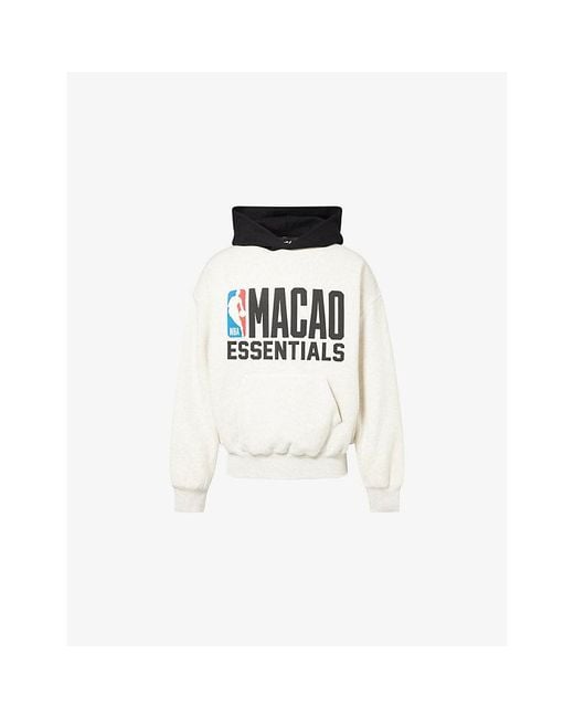 Fear Of God White Fog X Essentials X Nba Macao Printed Cotton-Blend Hoodie for men