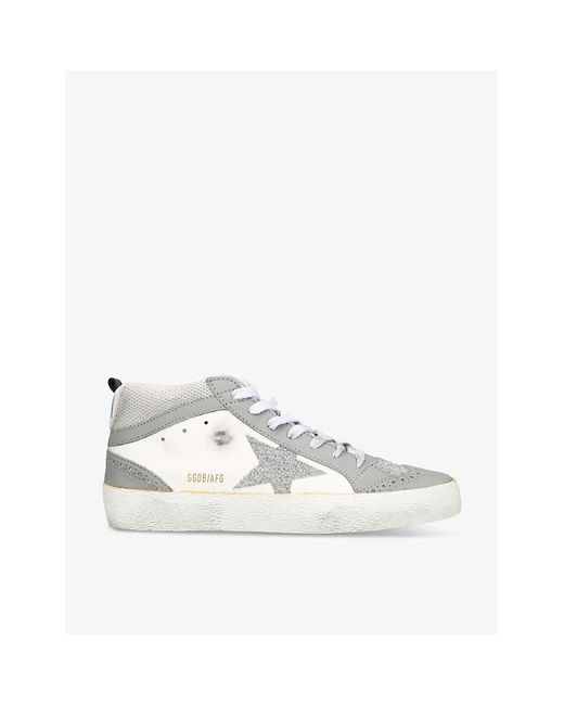 Golden Goose Deluxe Brand White Mid Star 60467 Logo-print Leather Mid-top Trainers
