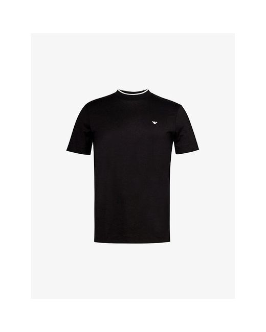 Emporio Armani Black Logo-print Relaxed-fit Cotton-jersey T-shirt Xx for men