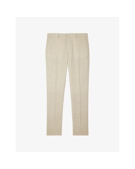 The Kooples Natural Tapered-Leg Slim-Fit Wool Trousers for men