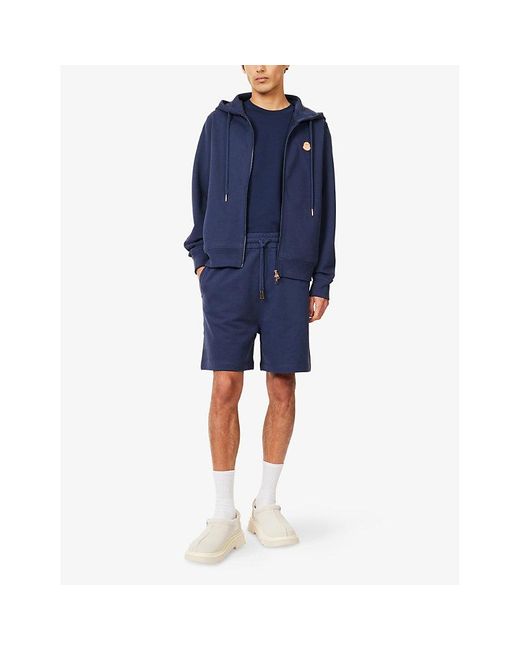 Moncler Genius Blue Moncler X Gilga Farm By Donald Glover Logo-Patch Relaxed-Fit Cotton-Jersey Shorts for men