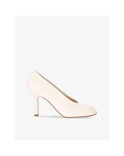 Burberry White Baby Court Leather Heeled Courts