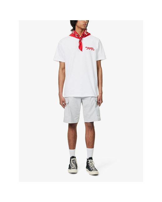 Carhartt White Rocky Brand-print Organic-cotton T-shirt X for men