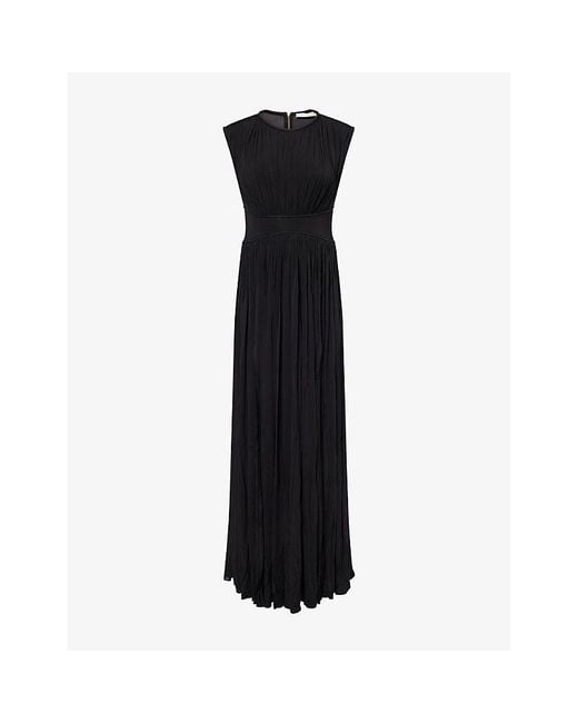 Zimmermann Women's Black Pleated Round-Neck Stretch-Wovencolumn Dress