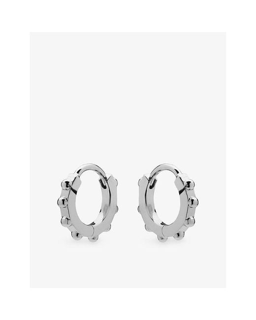 Shaun Leane Metallic Spur Mini Sterling- Hoop Earrings