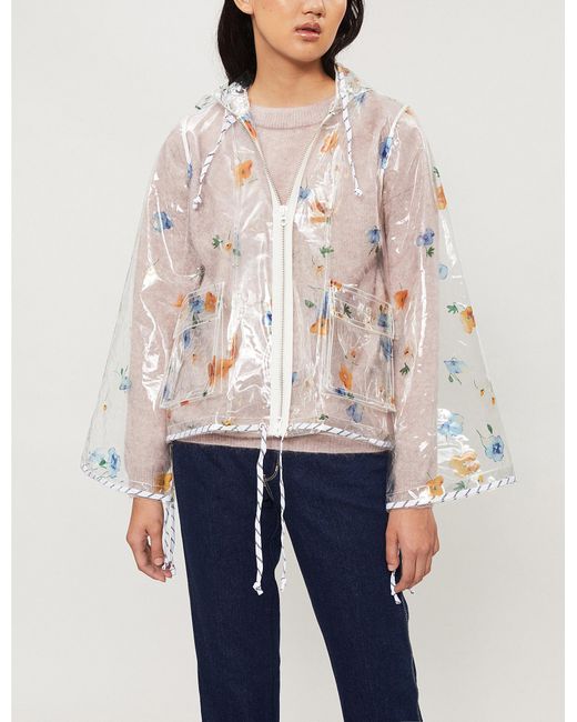 Ganni Petunia Floral-print Pvc Jacket in Transparent (Pink) | Lyst Canada