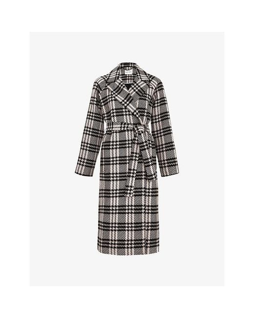 Phase Eight Black Cassie Checked Woven Coat