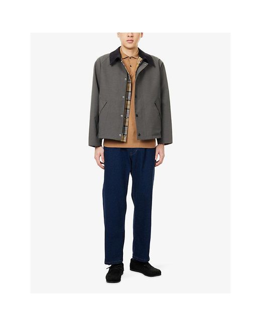 Barbour Gray Reversible Welt-Pocket Woven Jacket for men