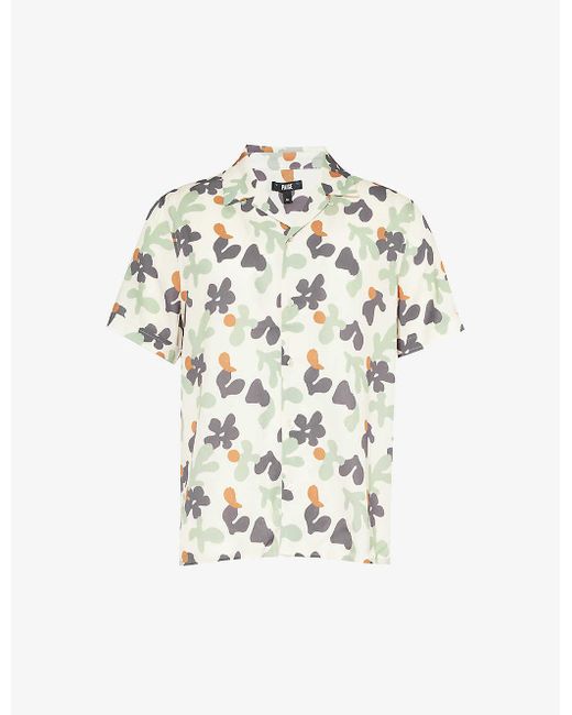 PAIGE White Landon Graphic-pattern Woven Shirt Xx for men