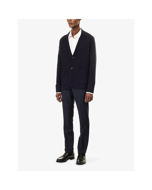 Paul Smith Blue Slim-Fit Mid-Rise Wool And Mohair-Blend Suit Trousers for men