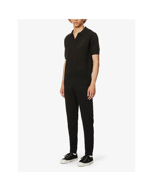 Paul Smith Black Zebra Brand-Embroidered Cotton Jogging Bottoms for men