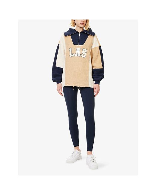 L.A-Space Blue Connecticut Embroidered-Logo Stretch-Jersey Leggings