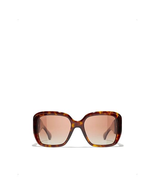 Chanel Pink Ch5512 Square-frame Acetate Sunglasses