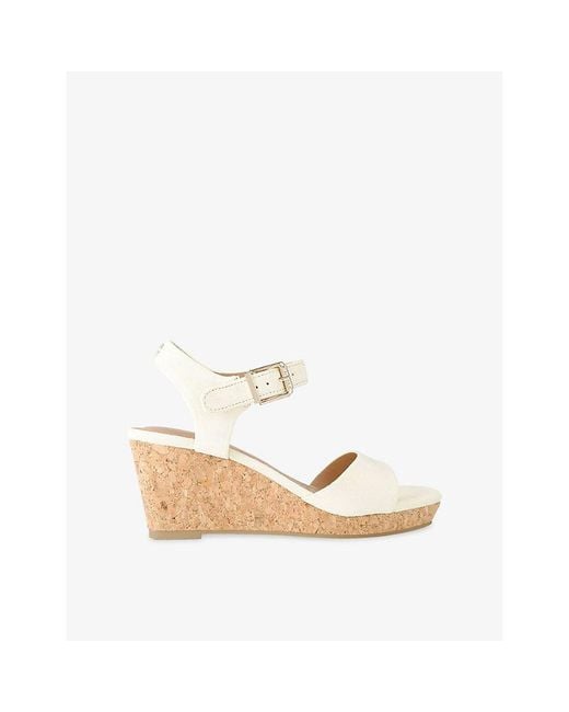 Carvela Kurt Geiger White Sadie Suede Wedge Sandals