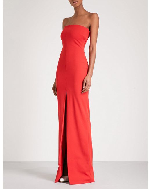 Solace London Red Bysha Strapless Maxi Dress