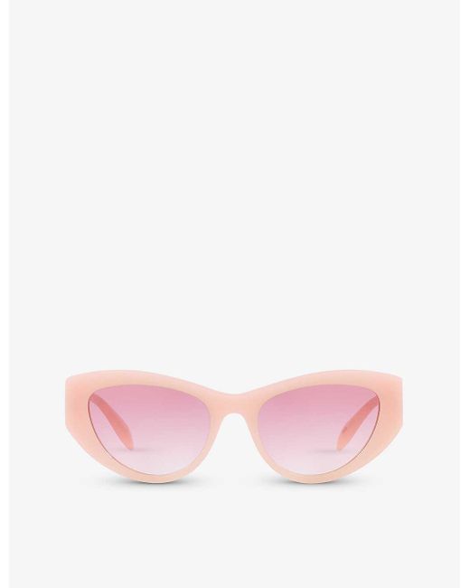 Alexander McQueen Pink Am0377s Cat-eye Acetate Sunglasses