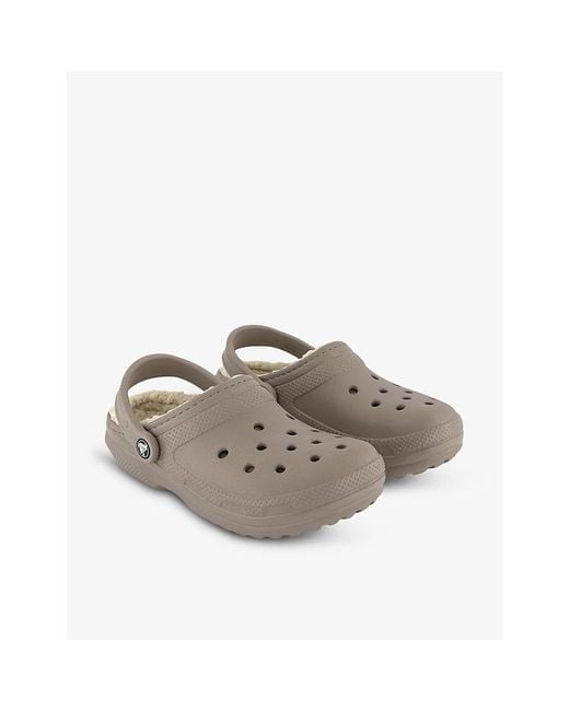 CROCSTM Gray Classic Shearling-Lined Rubber Clogs