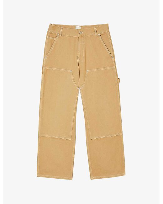 Sandro Natural Carpenter Patch-pocket Relaxed-fit Denim Jeans for men