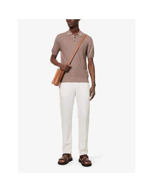 Orlebar Brown White Cornell Tapered-leg Elasticated-waist Linen Trousers for men