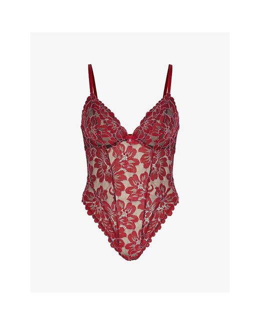 Savage x Fenty Floral Underwired Corded Lace Teddy