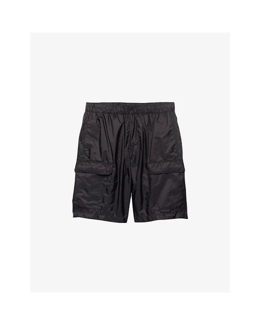 Prada Black Re Nylon Patch-Pocket Swim Shorts for men