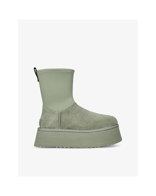Ugg Green Classic Dipper Suede And Neoprene Boots